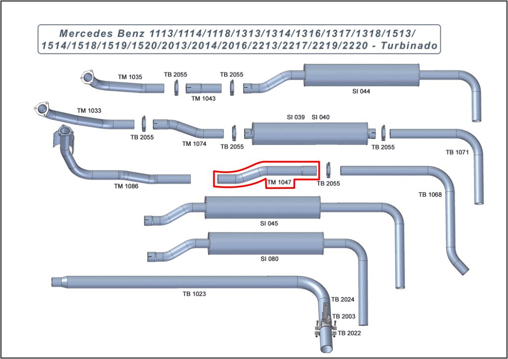 TM1047 - TUBO INTERMEDIARIO MB 1313 LONGO