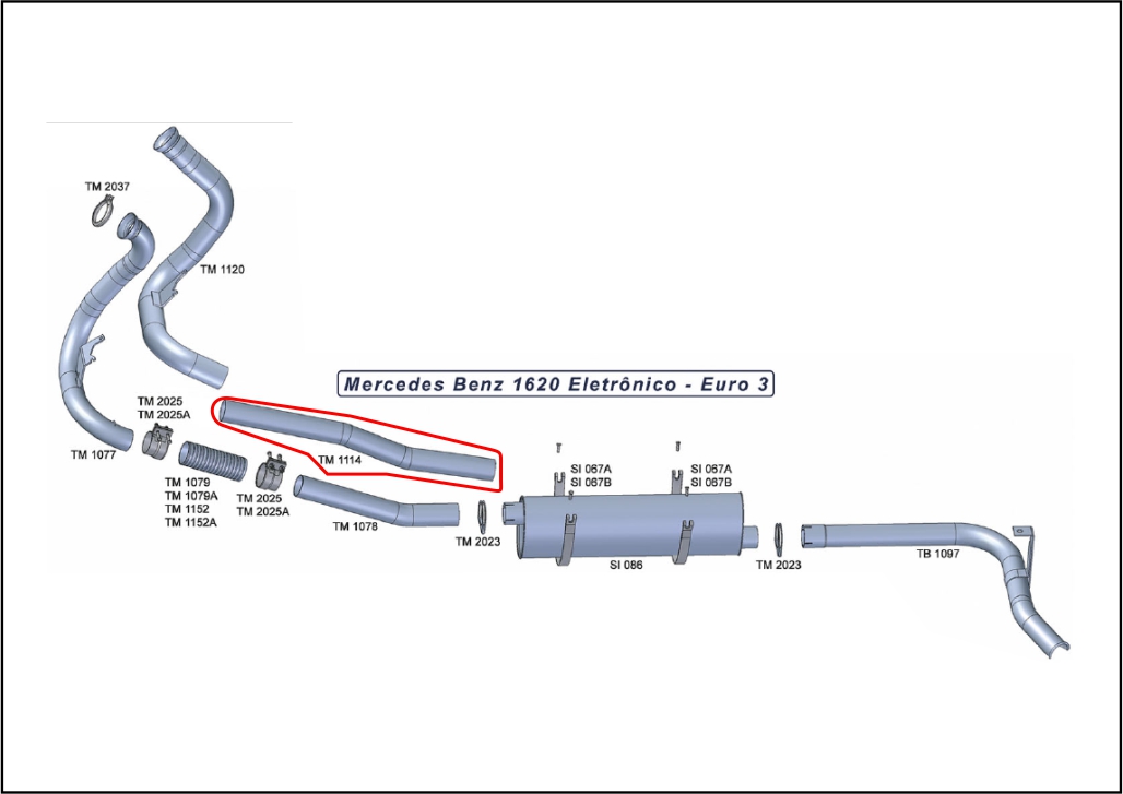 TM1114 - TUBO INTERMEDIARIO MB 1620 APOS 2008 3,5"