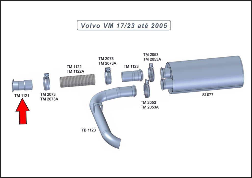 TM1121 - SAIDA MOTOR VOLVO VM ATE 2005 4 POL