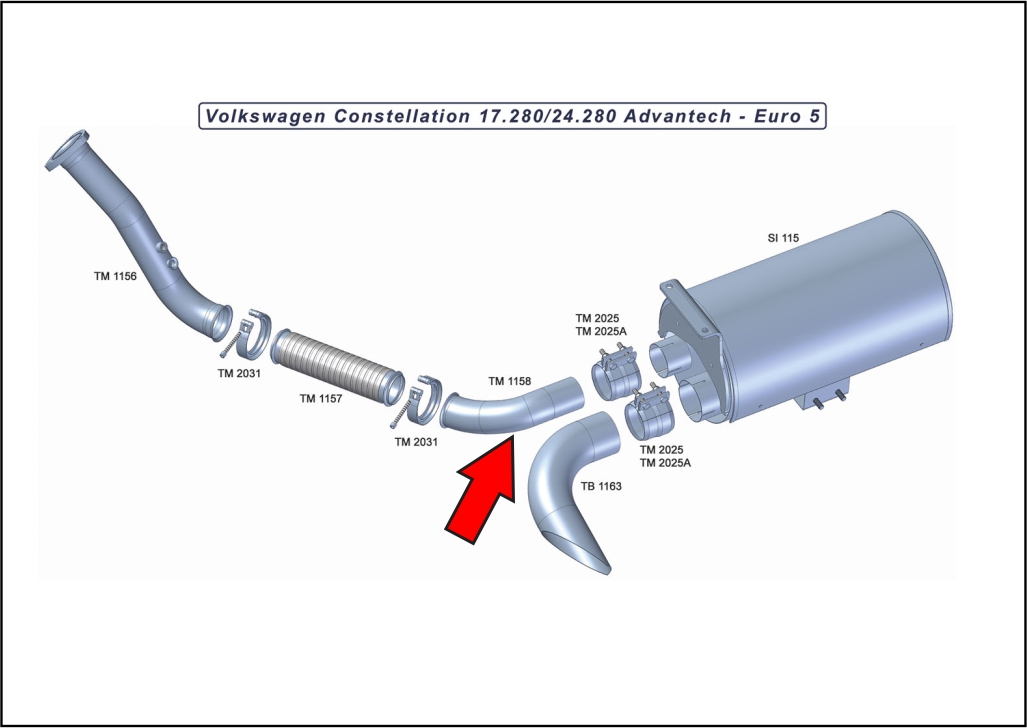 TM1158 - TUBO INTERMEDIARIO CONSTELLATION 17.280/24.280 ADVANTECH EURO 5 3.1/2"