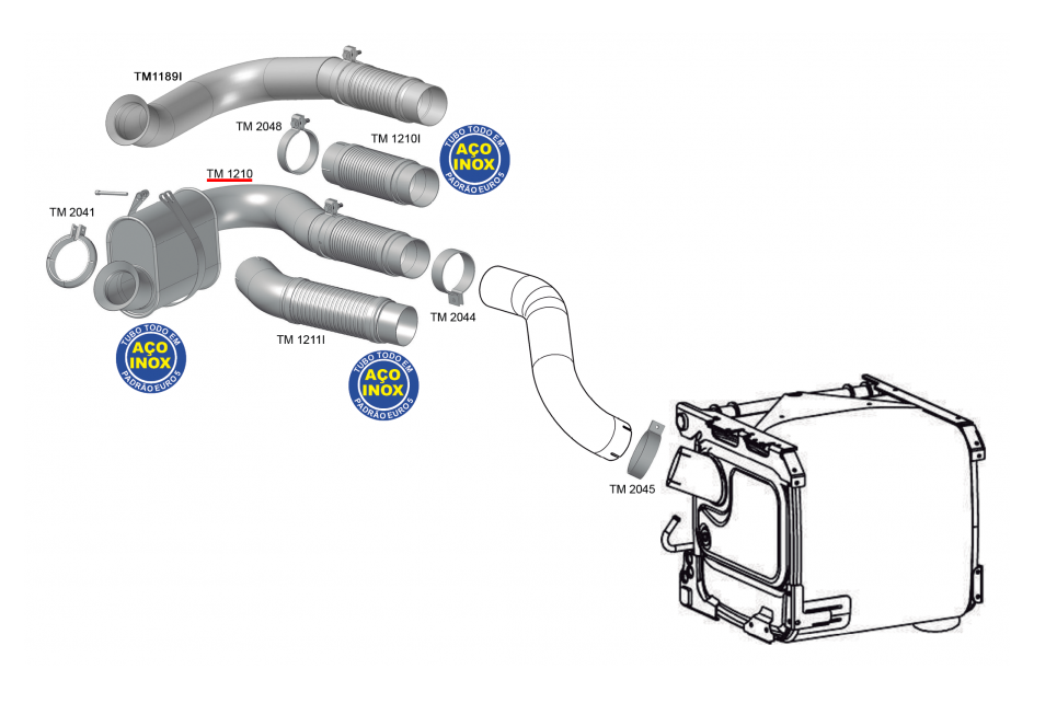 TM1210 - SAIDA MOTOR MB AXOR FLEX INOX EURO 5