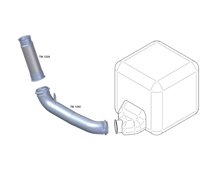 TM1239 - TUBO INTERMEDIARIO FLEXIVEL 4,5" INOX DAF XF
