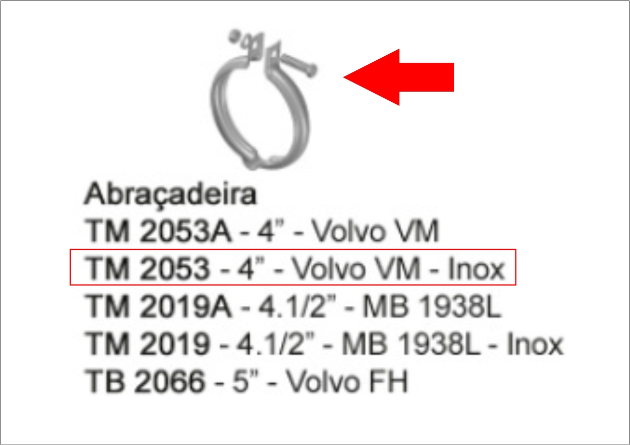 TM2053 - ABRAC ESCAP 4 CANALETA VOLVO VM (INOX)