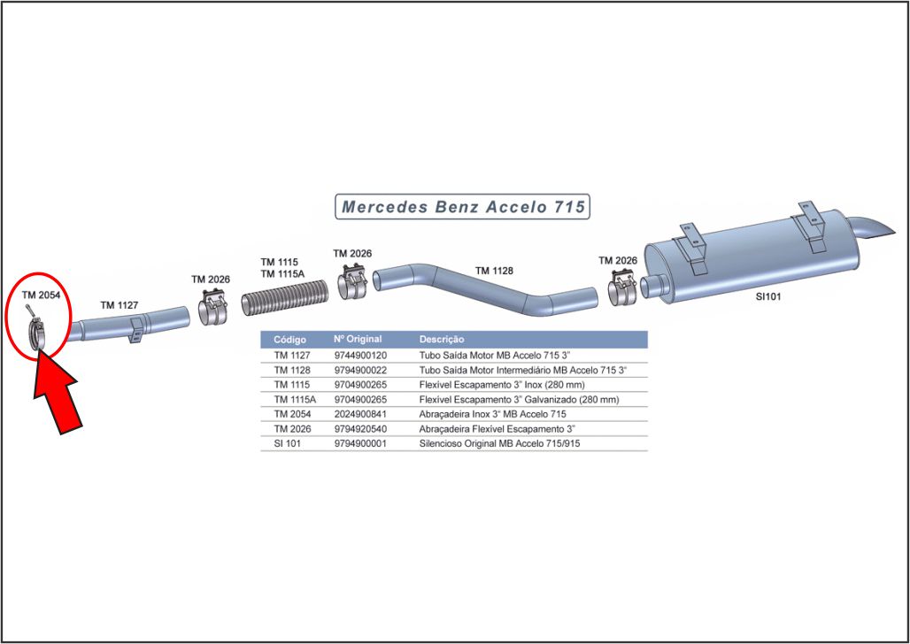 TM2054A - ABRAC ESCAP 3" MB ACCELO CANALETA