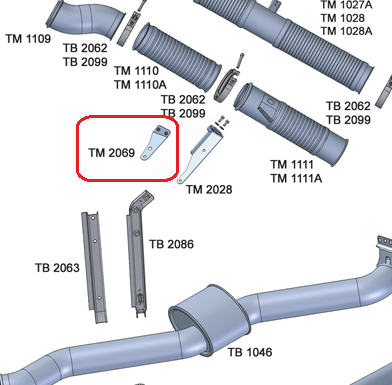TM2069 - SUP TUBO INTERMEDIARIO FLEXIVEL SCANIA T/R S4 2005 A 2007