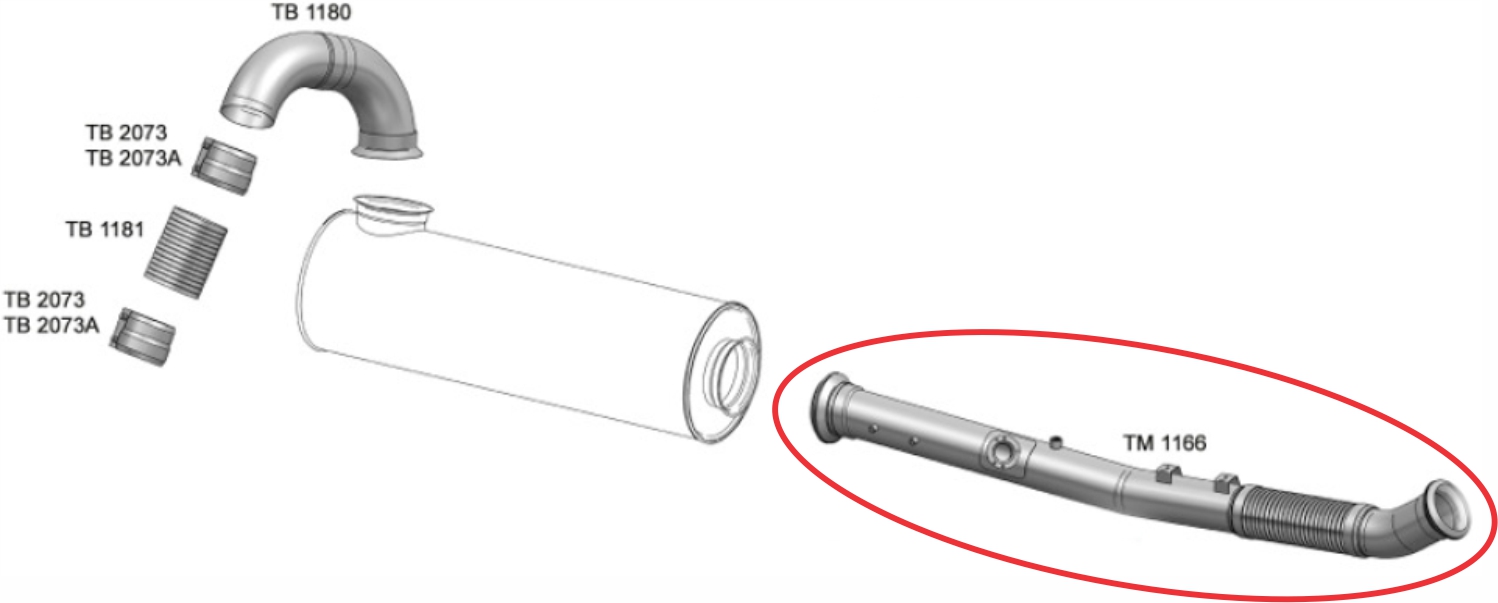 TM1166 - SAIDA MOTOR E FLEXIVEL VOLVO VM 220/270 12 A 17 EURO 5