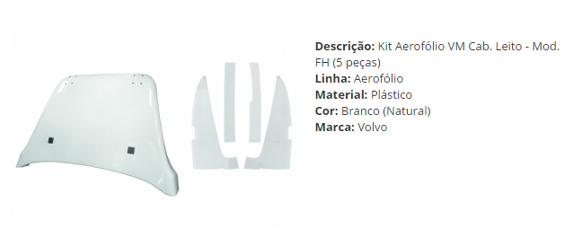 V20035.10 - DEFLETOR BAU VOLVO VM (5 PARTES)