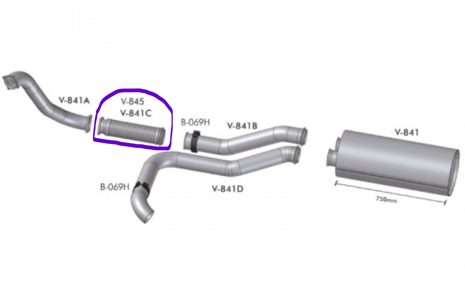 V845 - TUBO INTERMEDIARIO FLEXIVEL 4" 400 MM GALV C/ BOCA