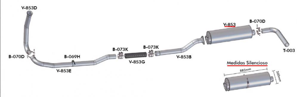 V853 - SILENCIOSO VOLVO XH/NL/EDC/ONIBUS
