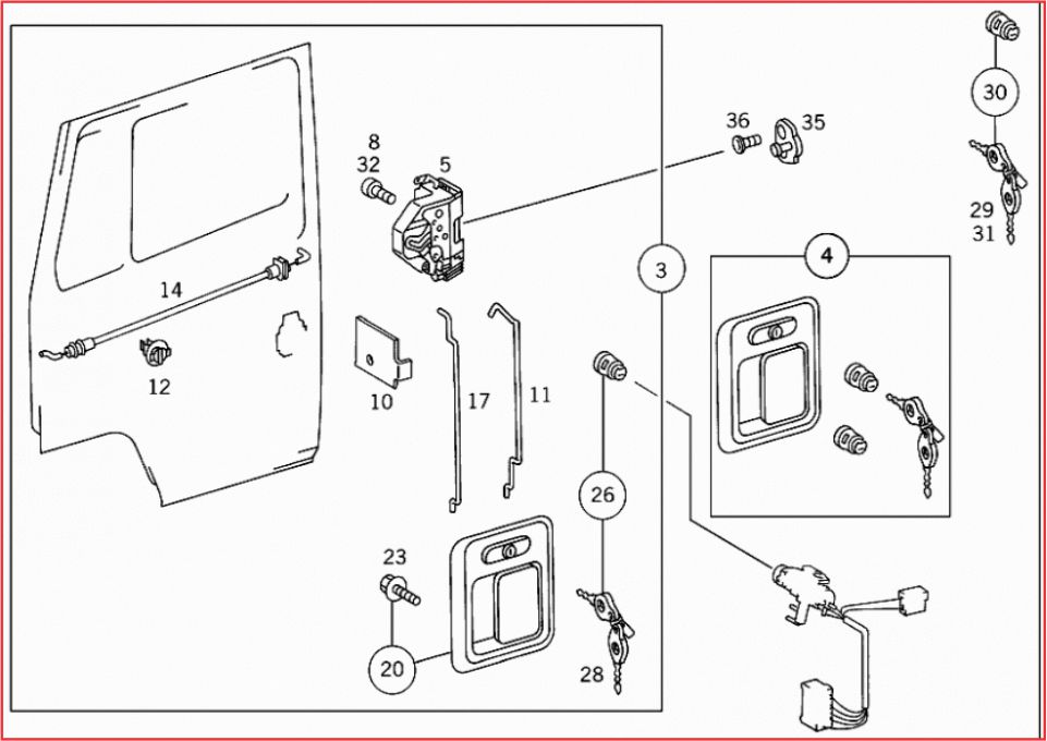 6947237069 - VARAO ABRIR PORTA MB 1620 EXT CURTO