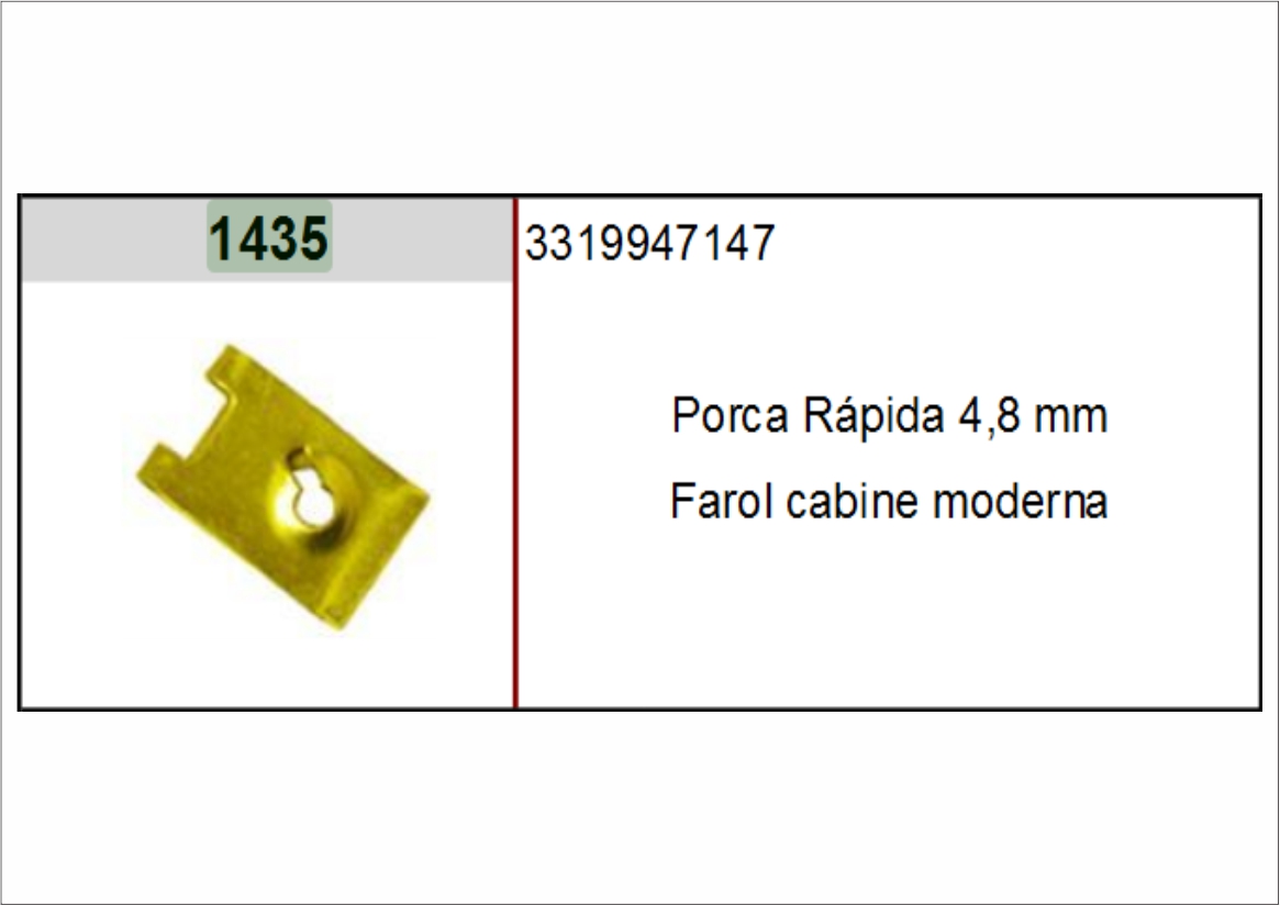 VL1435 - PRESILHA FAROL CARA PRETA 4,8 MM