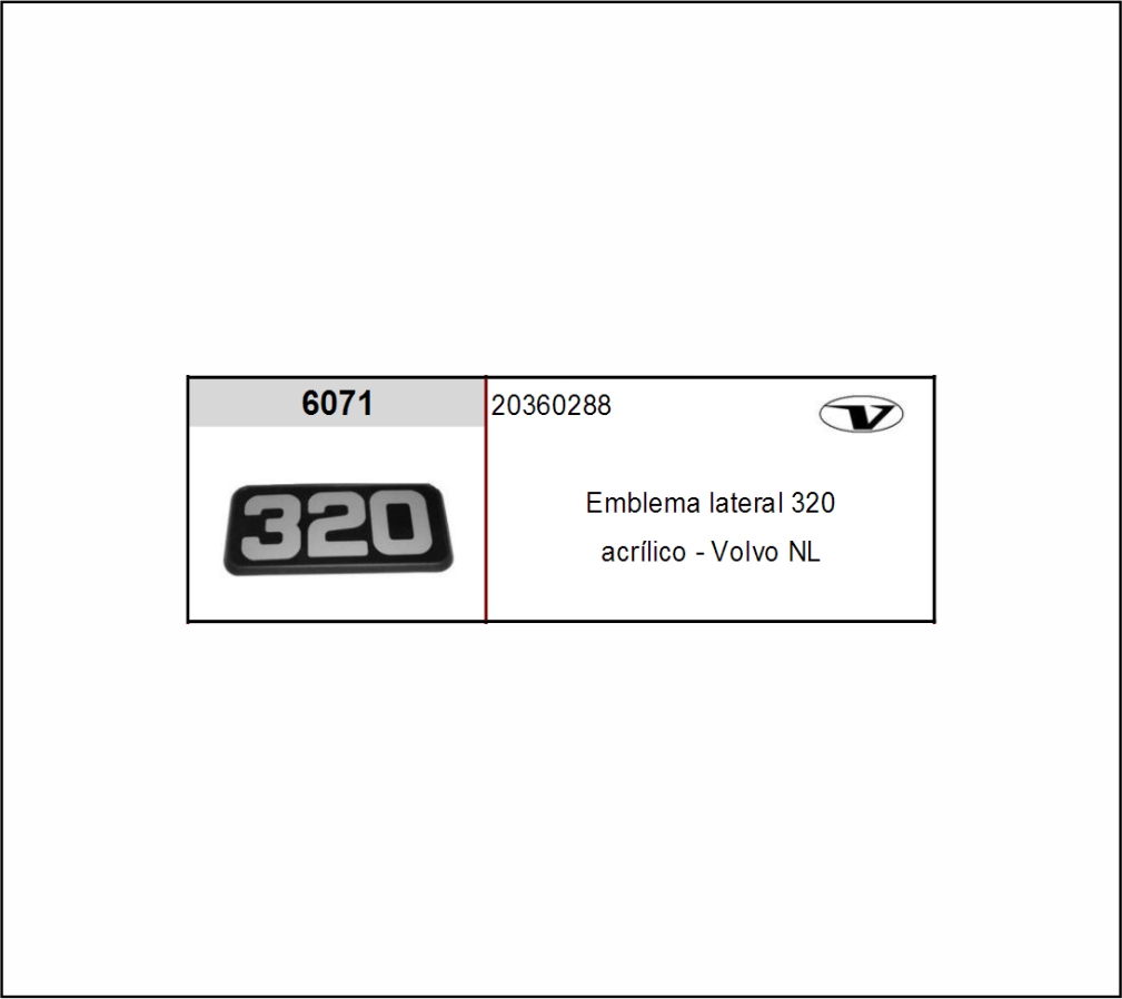 VL6071 - EMBLEMA PLAST VOLVO NL320