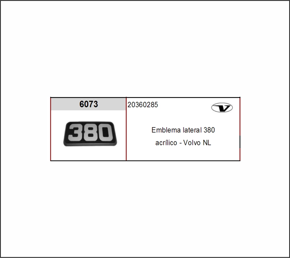 VL6073 - EMBLEMA PLAST VOLVO 380