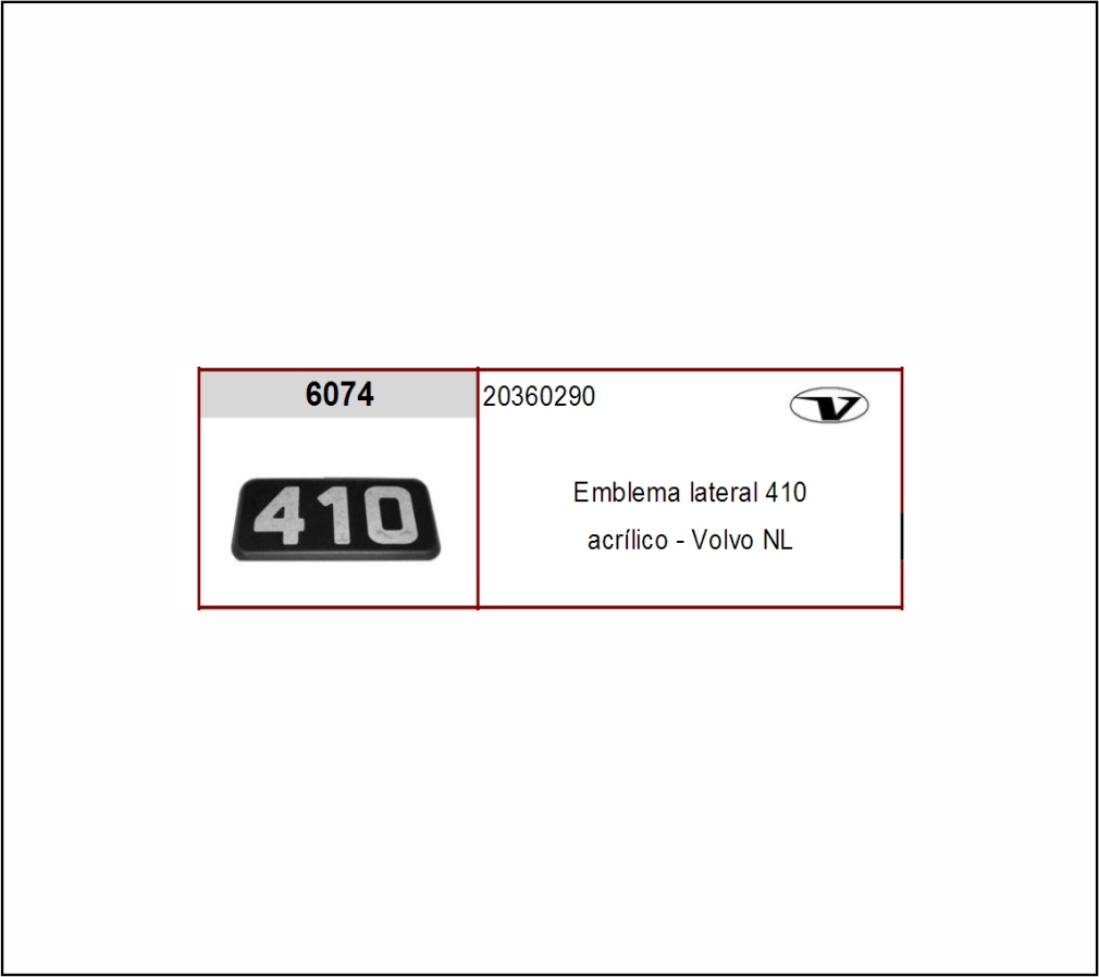 VL6074 - EMBLEMA PLAST VOLVO 410