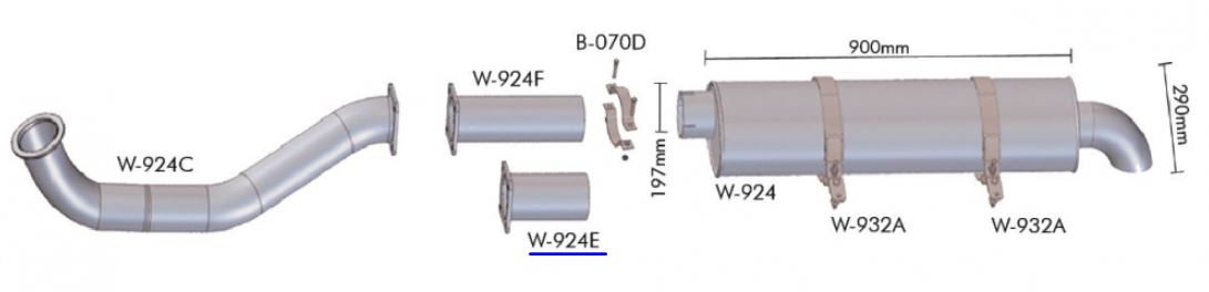 W924E - TUBO INTERMEDIARIO SEM FREIO MOTOR MENOR 4" POLEGADAS