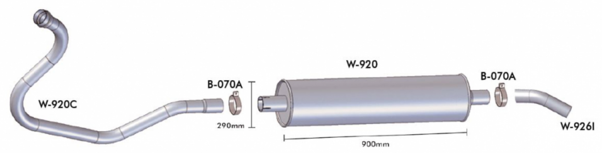 W920 - SILENCIOSO VW 6.90 A 7.90S (GALVANIZADA)..