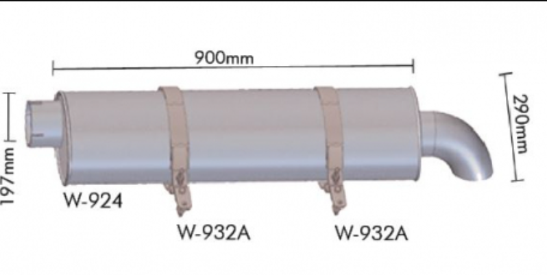 W924 - SILENCIOSO VW 14.220 CARGO 1422/4031 OVAL GALVANIZADO