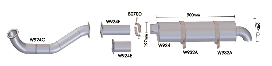 W924F - TUBO INTERMEDIARIO SEM FREIO MOTOR MAIOR 320MM