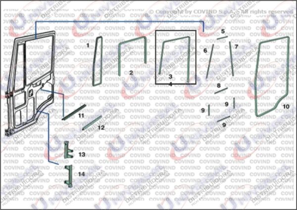 803798150 - BORRACHA PORTA IVECO EUROTECH EXT ESQ