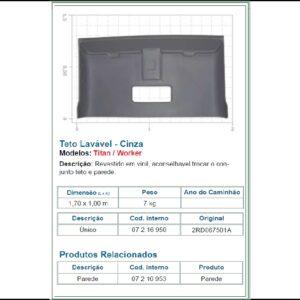 7216950 - FORRO TETO VW WORKER MOLDADO