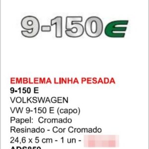 ADS0859 - EMBLEMA RESINADO VW 9-150 E CROMADO