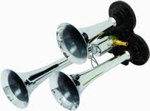 THZ069 - BUZINA ELETRICA AR 3 CORNETAS CROMADA 12VT