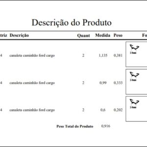 16591 - CANALETA PORTA S/ PESTANA CARGO GI (JG C/ 6 PCS)