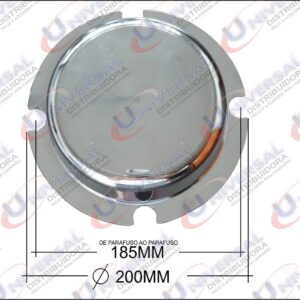 118.27 - TAMPA CUBO 4 FUROS CROMADA 200MM (PLASTICO)