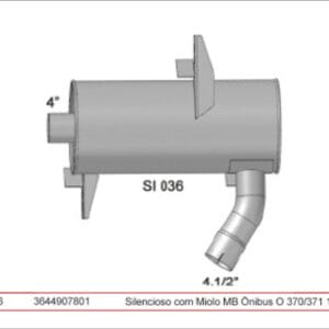 SI036 - SILENC COM MIOLO MB ONIBUS O 370/371 100MM