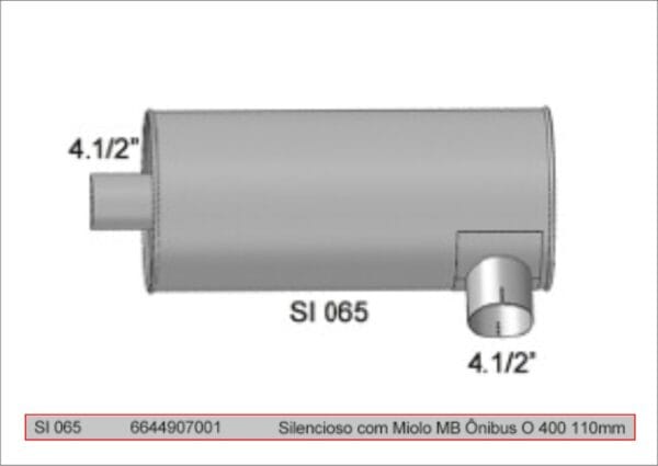 SI065 - SILENC COM MIOLO MB ONIBUS O 400 110MM