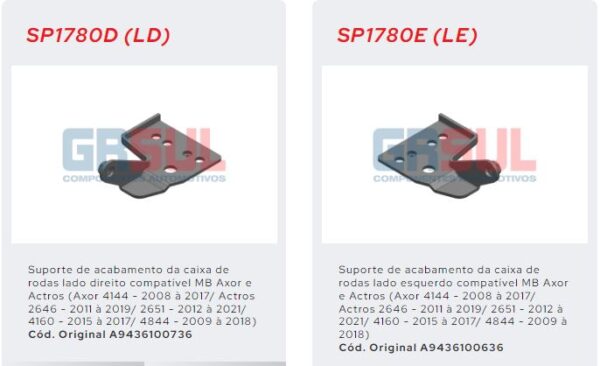 SP1780E - SUP CAIXA RODA AXOR E ACTROS 2546 ESQ
