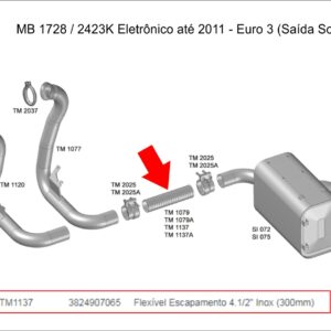 TM1137 - INTERM FLEXIVEL 4,5" 300 MM INOX LISA