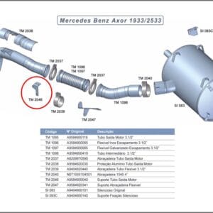 TM2046 - SUP SAIDA MOTOR MB AXOR 1933