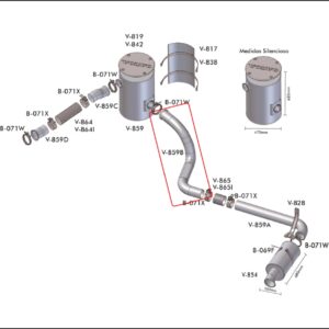 V859B - INTERM SAIDA CATALIZADOR VOLVO NH 5 POL