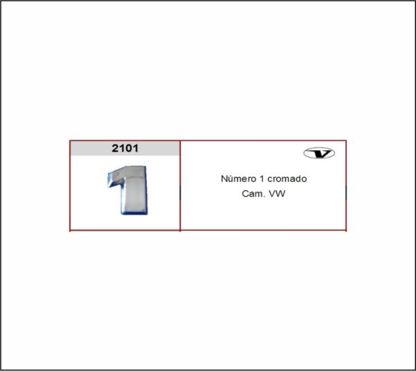 VL2101 - EMBLEMA CROMADO VW CONST N° 1