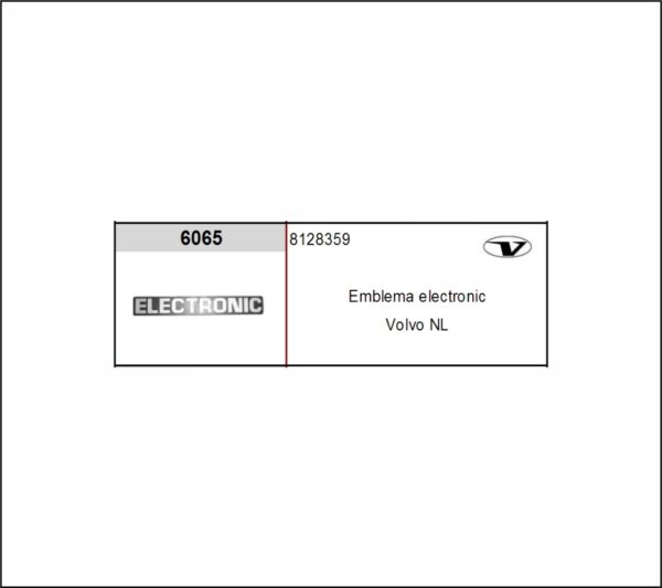 VL6065 - EMBLEMA PLAST VOLVO NL ELECTRONIC (ORIGINAL)