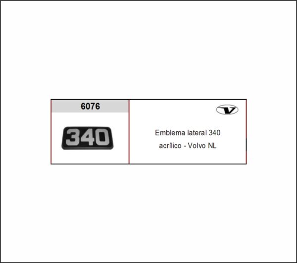 VL6076 - EMBLEMA PLAST VOLVO NL 340