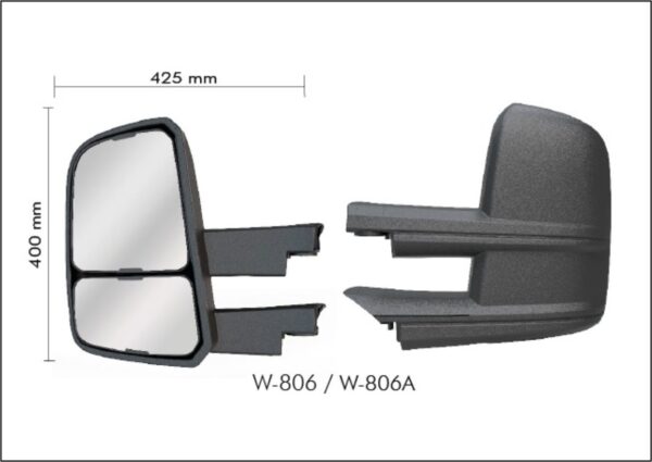 W806A - CONJ ESPELHO S/DES MANUAL VW DELIVERY EXPRESS BRAC