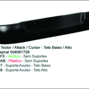 TAPA SOL IVECO TECTOR/CURSOR - FO56 504061726 SERVE TETO BAIXO E ALTO MATERIAL:PLASTICO ACRILICO