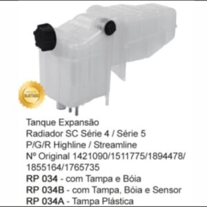 RP034B - RESERV RADIADOR SCANIA S4 S5 S6 C/SENSOR