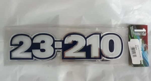 PL0677 - EMBLEMA RESINADO VW 23-210 AZUL P/02 PORTAS 01 FRONTAL