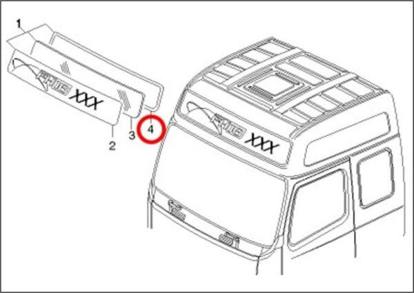 20867536 - BORRACHA PARABRISA SUPERIOR VOLVO FH13 04 A 14 GLOBOTROTER
