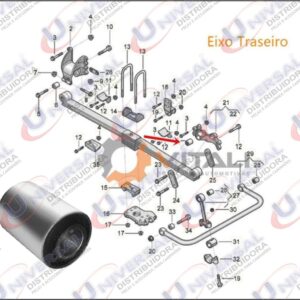 JC-2428 - BUCHA SUSPENSAO TRASEIRO DO SUPORTE TRASEIRO VW DELIVERY EXPRESS