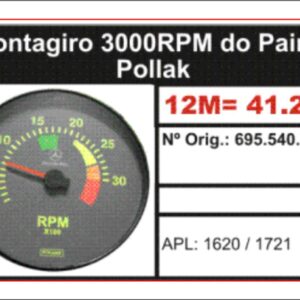 41.250PO - RELOGIO CONTA GIRO POLLAK 3000 RPM (BIVOLTS)
