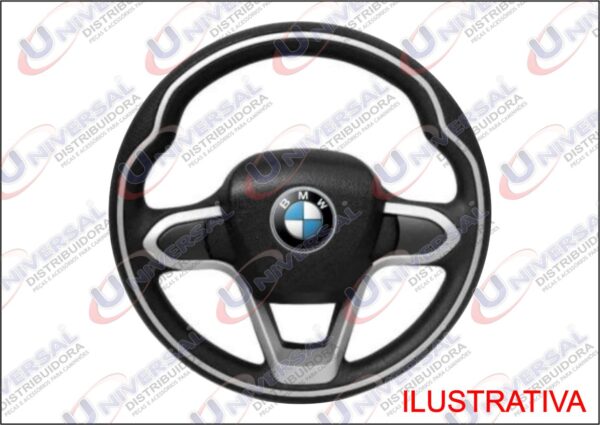 BMWPRA001 - VOLANTE ESPORTIVO BMW PRATA S/CUBO 370MM