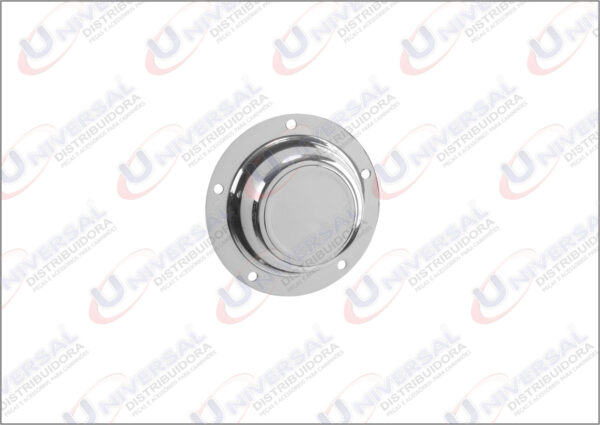 C075 - TAMPA CUBO 4 FUROS CROMADA 205MM (METAL CROMADO)