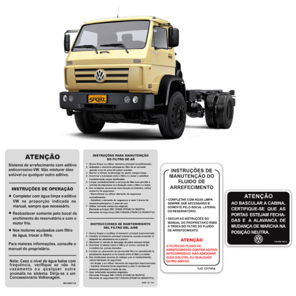 ADS3710 - ADESIVOS ADVERTENCIA - LINHA VW CAMINHOES