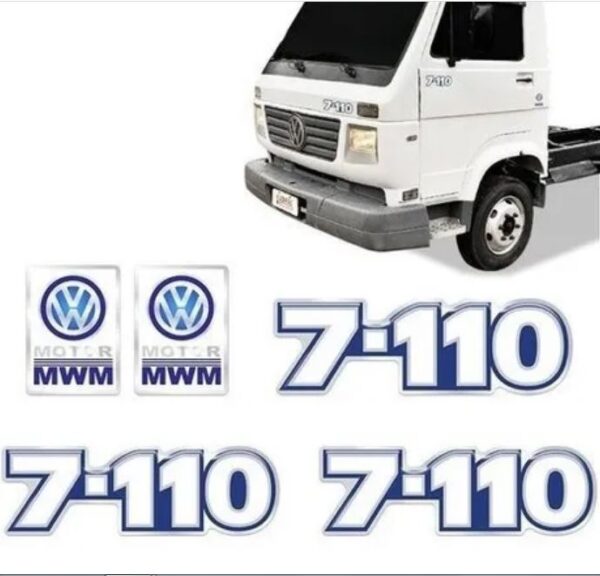 KIT889 - EMBLEMA RESINADO VW 7-110 AZUL