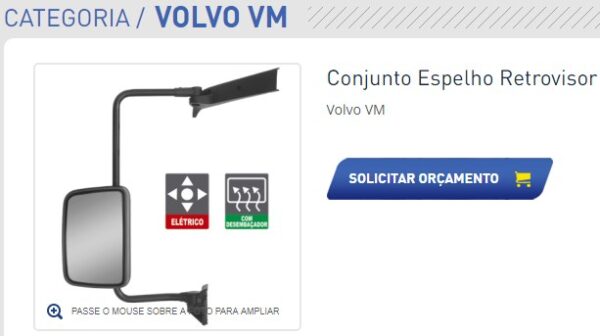 ER215 - CONJ ESPELHO VOLVO VM 2006 EM DIANTE LE ELET C/ DESEMB