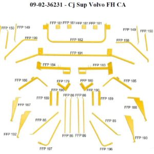 FP16316 - DEFLETOR BAU VOLVO FH CABINE ALTA